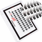 IGUIONSS 2350L L Curl Lash Clusters - Black & Brown, 10-14mm Mixed