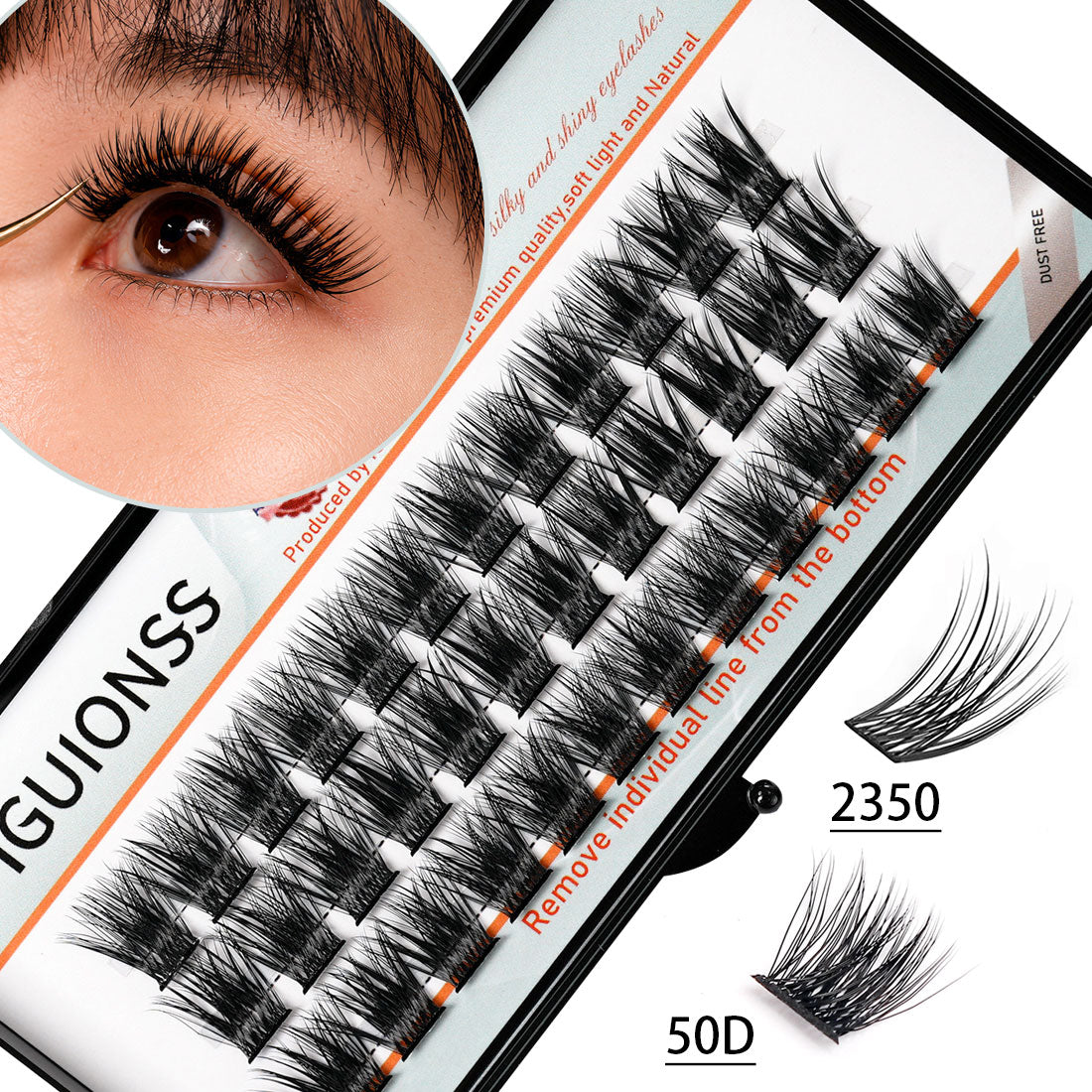 IGUIONSS 50D C/D Curl Lash Clusters – Single Length 8–16mm