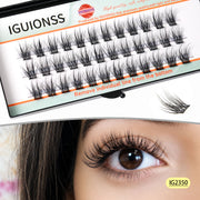 IGUIONSS IG2350 Natural DIY Lash Clusters – C/D/DD Curl, 10–16mm, Black & Brown