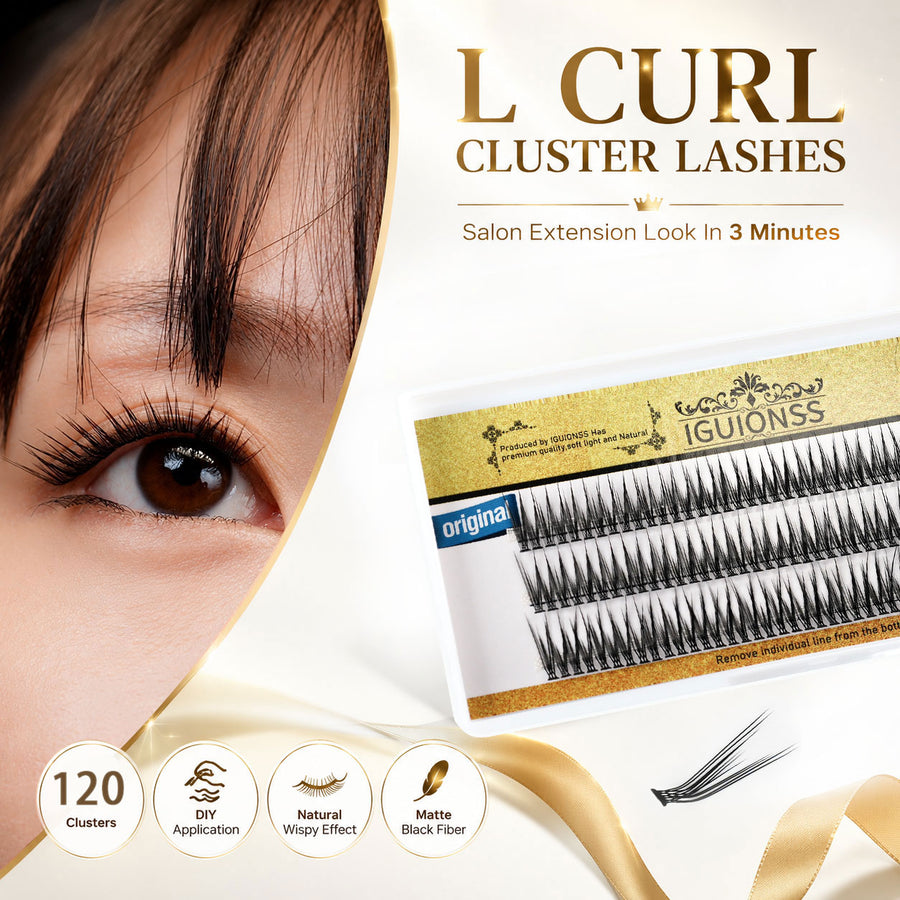 IGUIONSS 210L L Curl Lash Clusters – Single Length 10–15mm