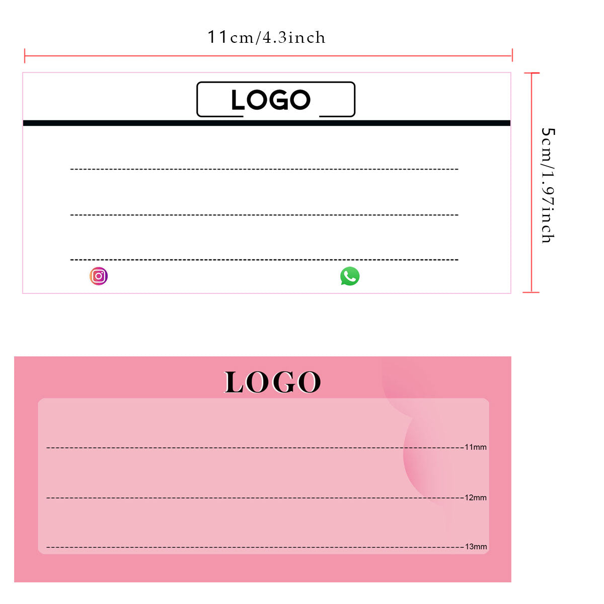 Custom lash packaging and backing-card format overview