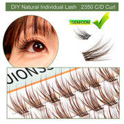 IGUIONSS IG2350 brown lash clusters shown on model eye with lash detail