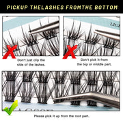 IGUIONSS IG2350 lash cluster pickup guide showing correct removal from tray