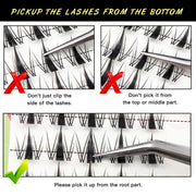 How to pick up IGUIONSS DIY lash clusters from the bottom of the lash band