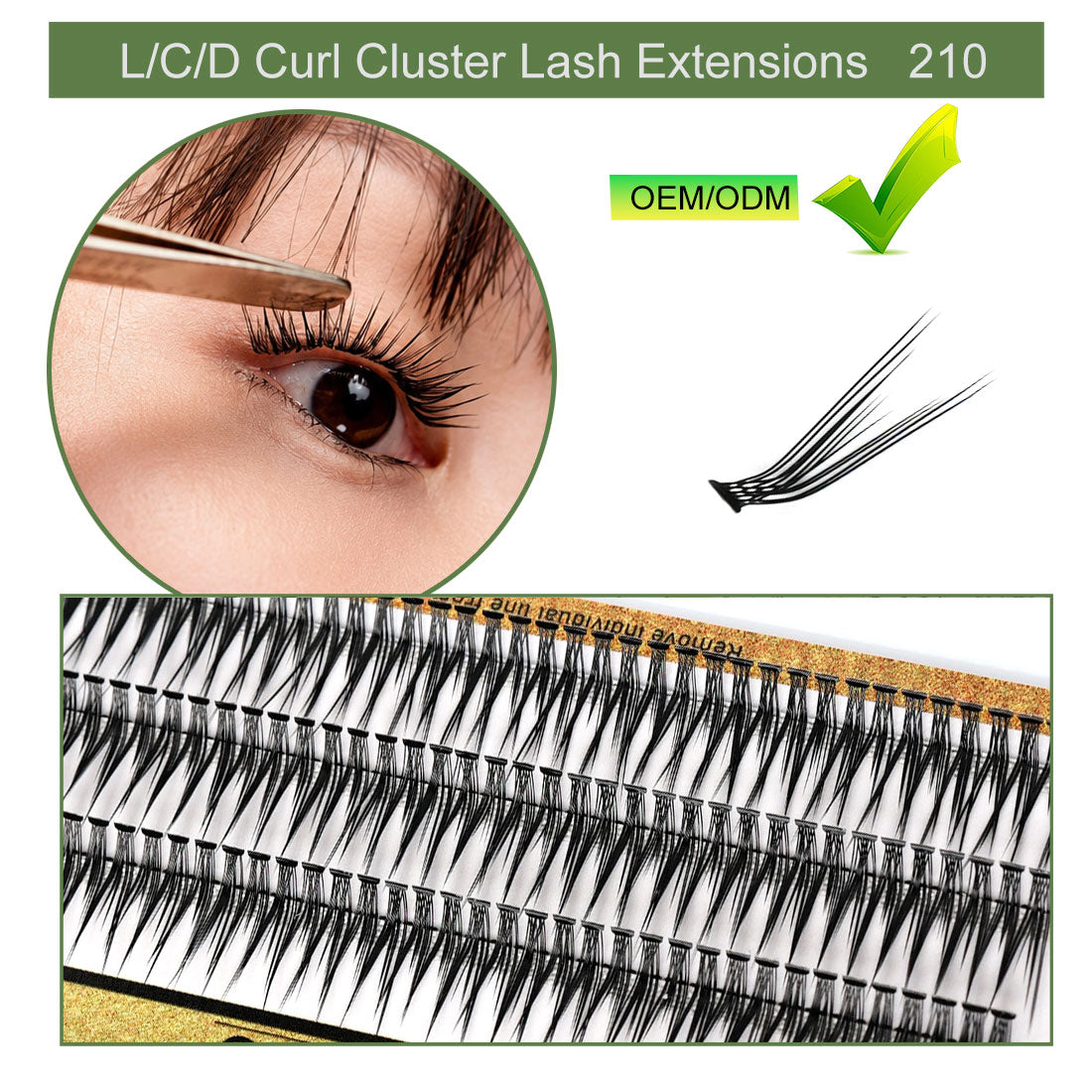 IGUIONSS 210L L Curl Lash Clusters – Single Length 10–15mm