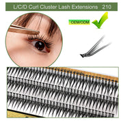 IGUIONSS 210L L Curl Lash Clusters – Single Length 10–15mm