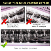 IGUIONSS 2850 DIY Cluster Lash Kit – 120 Clusters, Mixed Length 8–16mm, C/D Curl