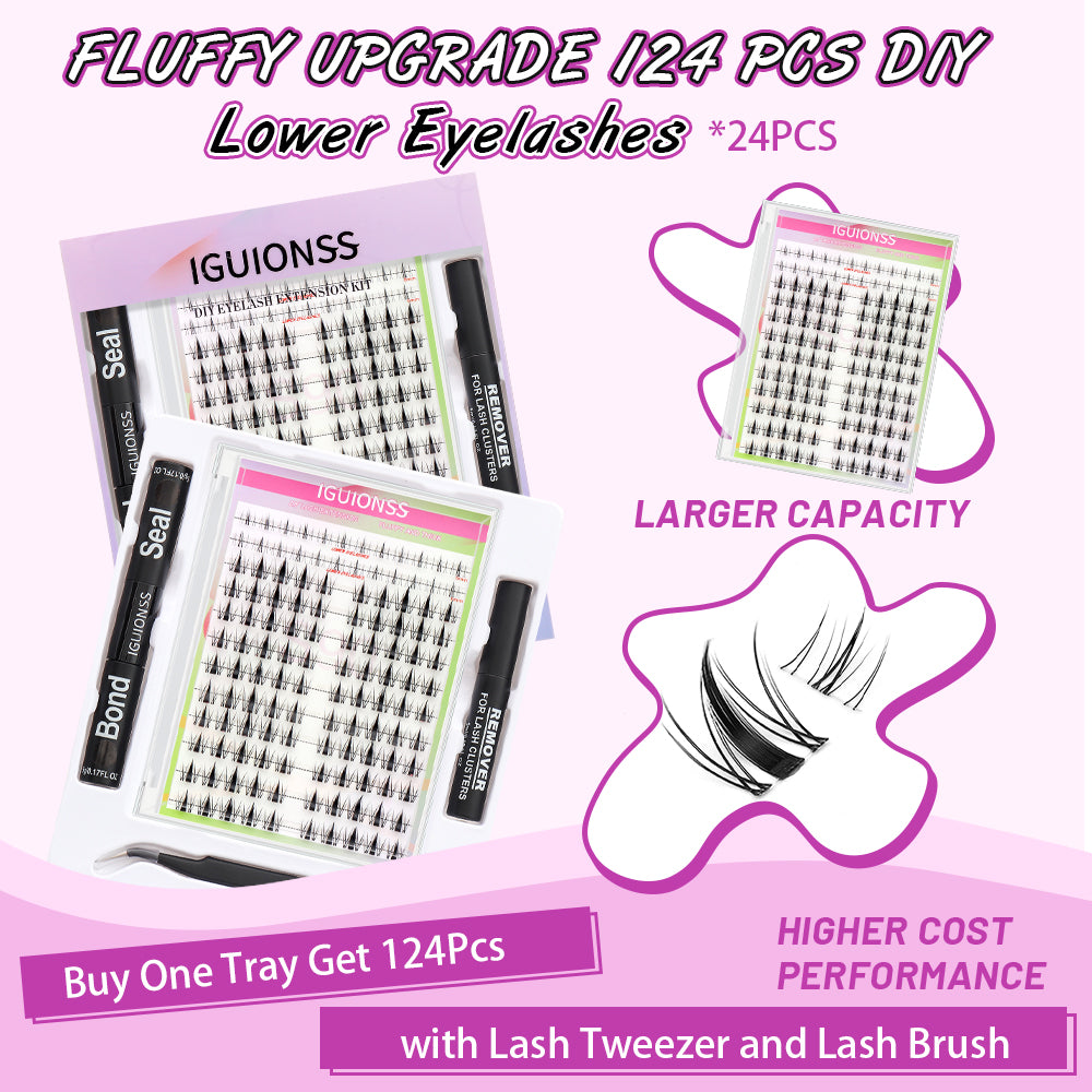 IGUIONSS DIY lash clusters with natural C Curl design for at-home lash application
