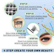Four-step application guide for 50D lash clusters