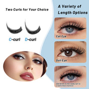 C curl and D curl 50D lash style examples