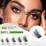 50D mixed length 10 to 18 mm lash clusters