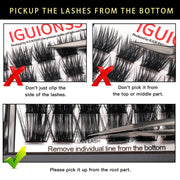 How to pick up 50D lash clusters from the root
