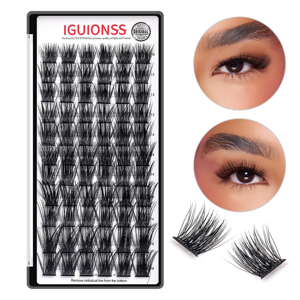 50D dense premade fan eyelash extensions, 11 rows, mixed 10-18mm