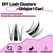 IGUIONSS IG06 DIY lash kit with upper cluster lashes and lower lashes for a complete lash lookapplication
