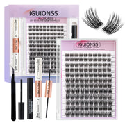 IGUIONSS 2850 DIY Cluster Lash Kit – 120 Clusters, Mixed Length 8–16mm, C/D Curl