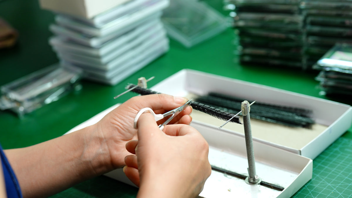 Custom lash product and packaging development workspace