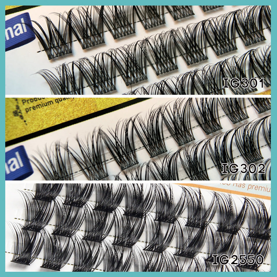 IGUIONSS lash cluster style comparison featuring IG2550