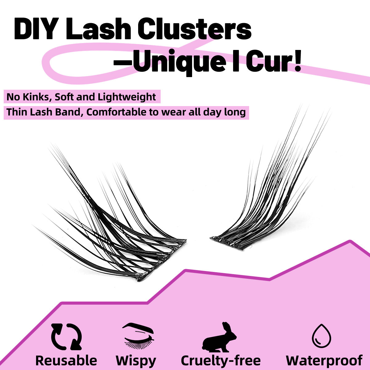 IGUIONSS L Curl Natural DIY Lash Kit with Lower Lashes – Complete Underlash Set