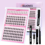 IGUIONSS L Curl Natural DIY Lash Kit with lower lashes, Bond, Seal, Remover and tweezers