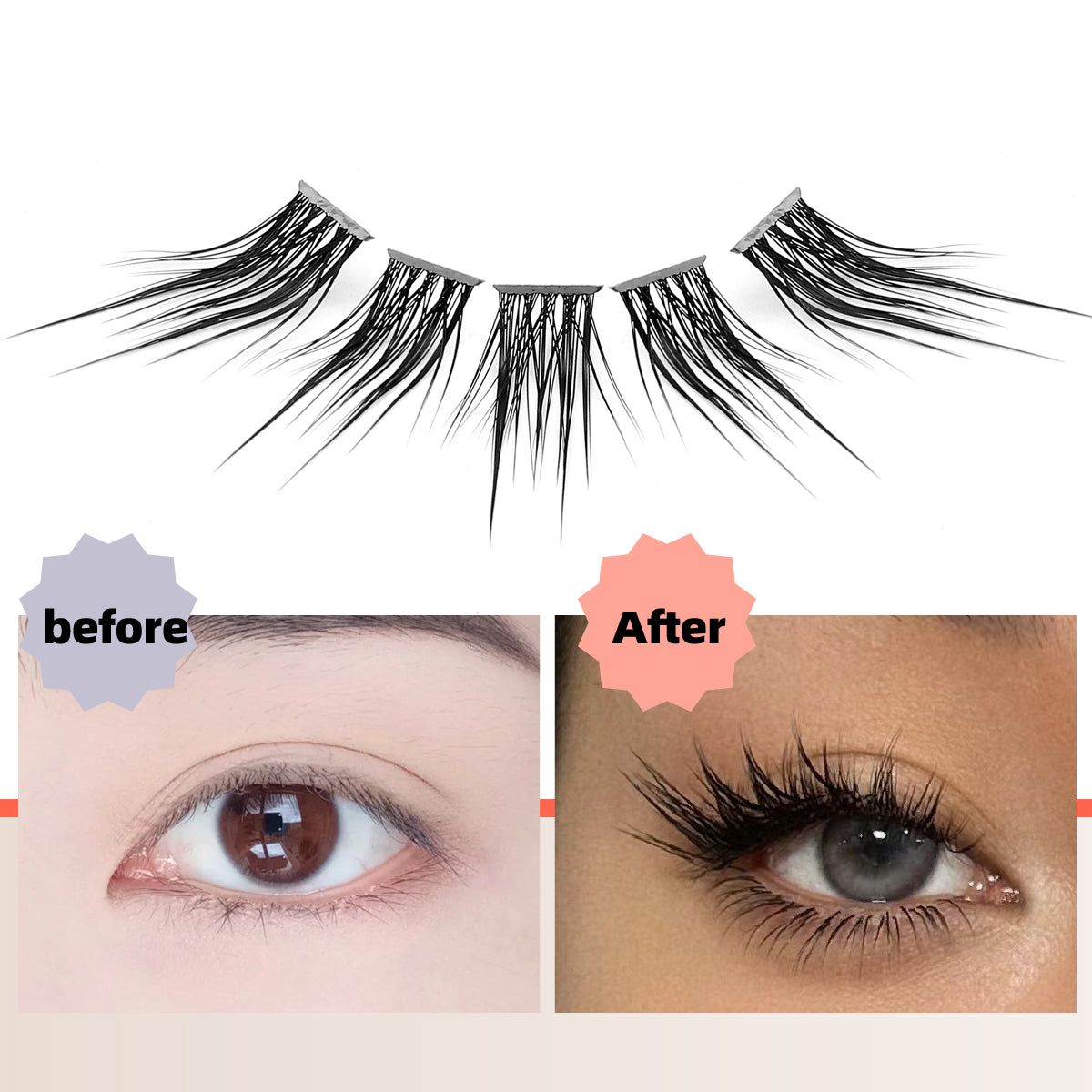 LINYAGSSE IG2350 L curl lash clusters before and after