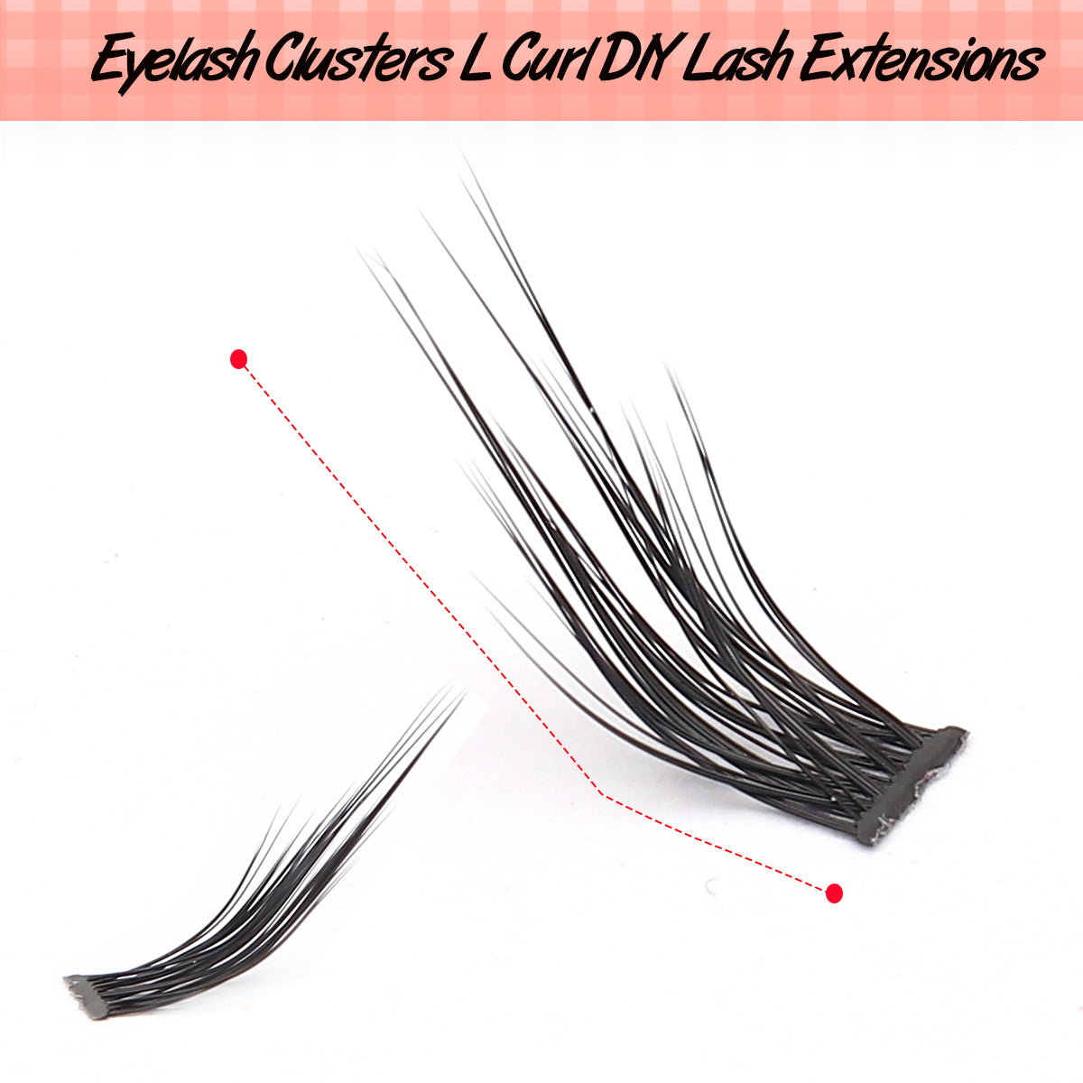 Close-up of LINYAGSSE IG2350 L curl individual lash cluster