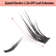 Close-up of LINYAGSSE IG2350 L curl individual lash cluster
