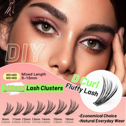 D curl 560-piece black lash clusters in mixed 9 to 16 mm lengths