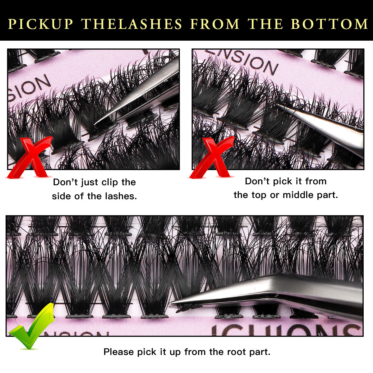 DIY D curl lash cluster kit with bond, seal, remover, tweezers and lash brush