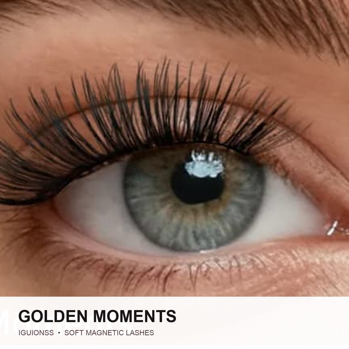 IGUIONSS Golden Moments soft magnetic lashes worn on eye