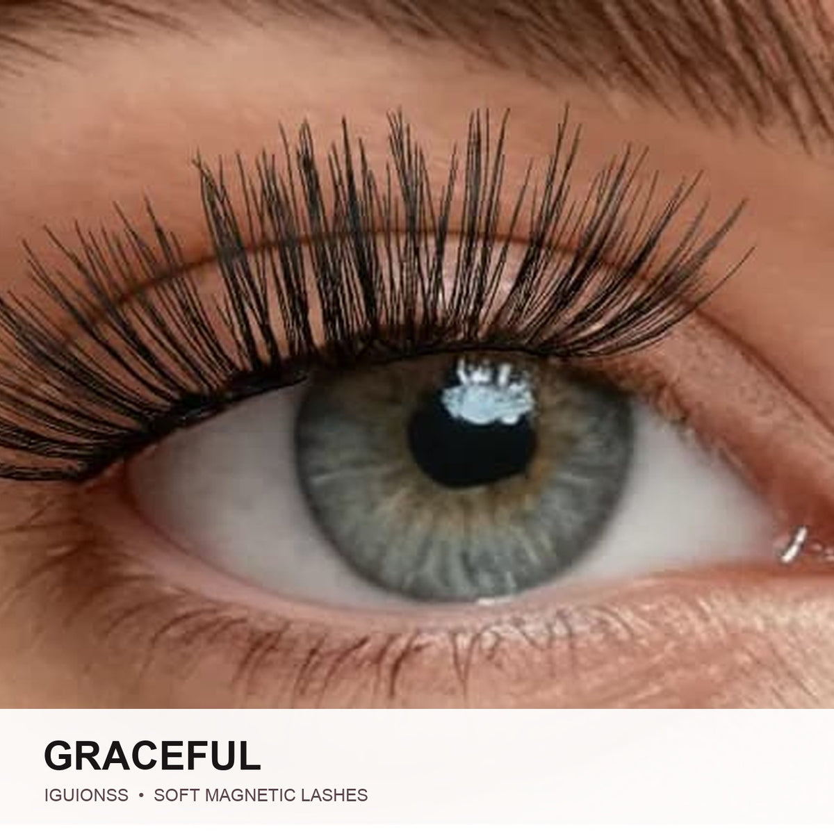 IGUIONSS Graceful soft magnetic lashes worn on eye