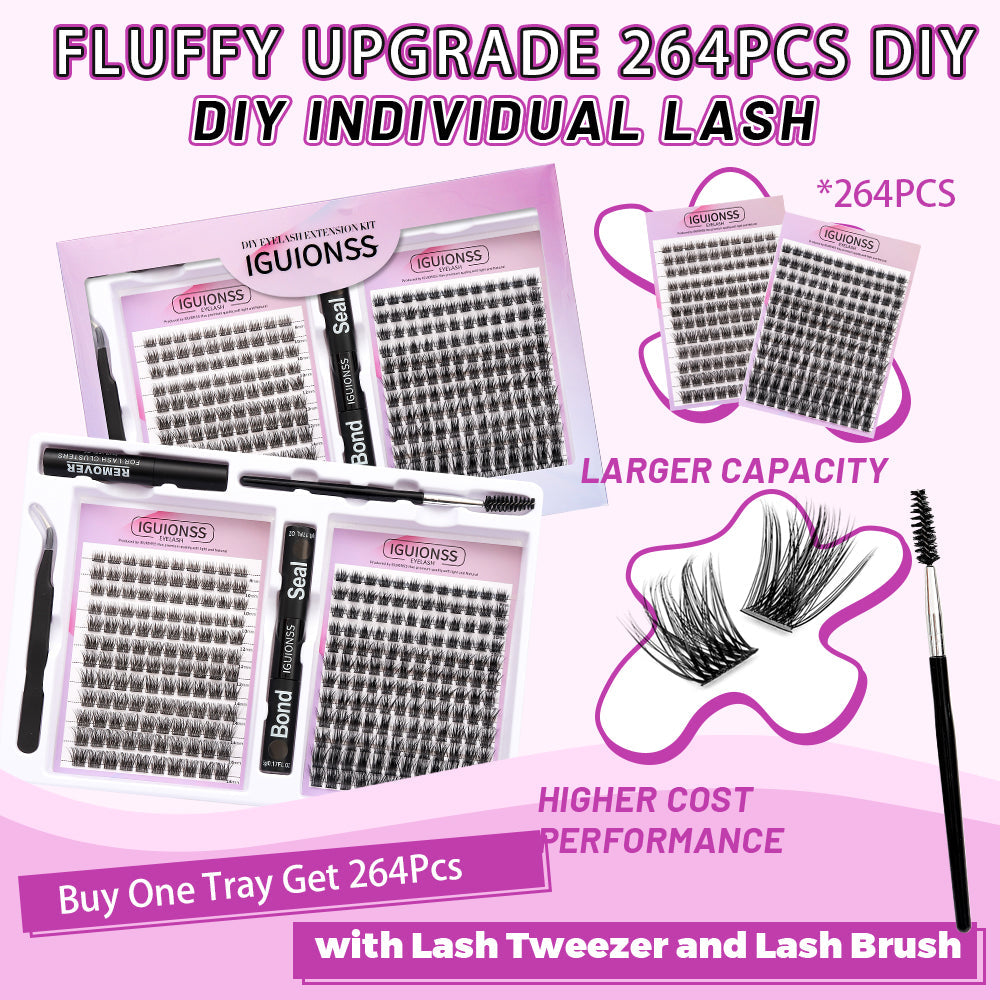 IGUIONSS 264-piece IG2850 and 50D lash cluster kit capacity
