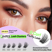 IGUIONSS IG2850 and 50D D Curl lash clusters in mixed 8–16mm lengths