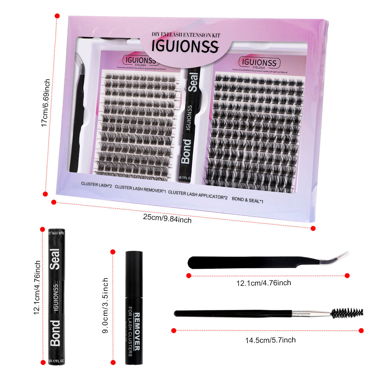 IGUIONSS IG2850 and 50D lash kit dimensions and included tools