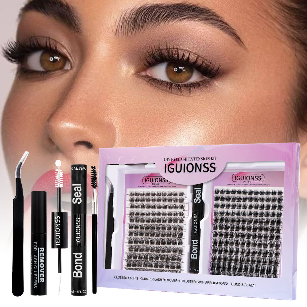 Model wearing a dramatic lash look created with the IGUIONSS kit