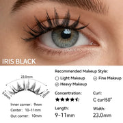 IGUIONSS Iris Black soft magnetic lashes, 11mm maximum length and 23mm band width