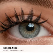 IGUIONSS Iris Black soft magnetic lashes worn on eye