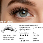 IGUIONSS Moon Black soft magnetic lashes, 13.5mm maximum length and 26mm band width