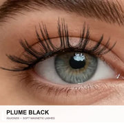 IGUIONSS Plume Black soft magnetic lashes worn on eye